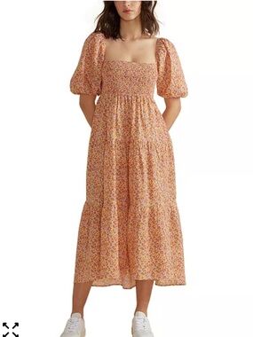 MINK PINK Smocked Cotton Pocket‎ Dress